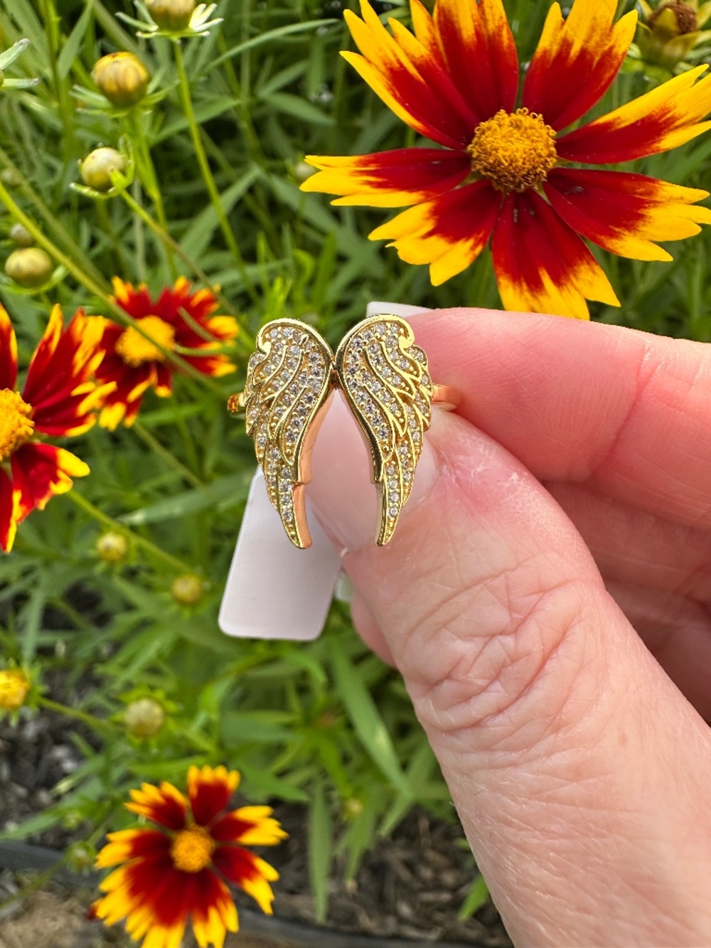 New! Cubic Zirconia Angel Wings Ring